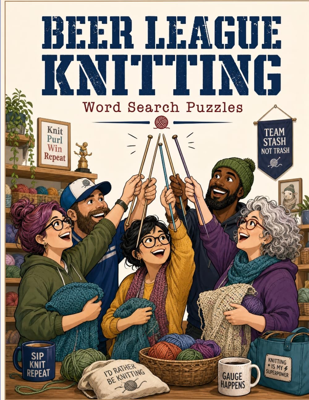 Beer League Knitting: Word Search Puzzles book cover